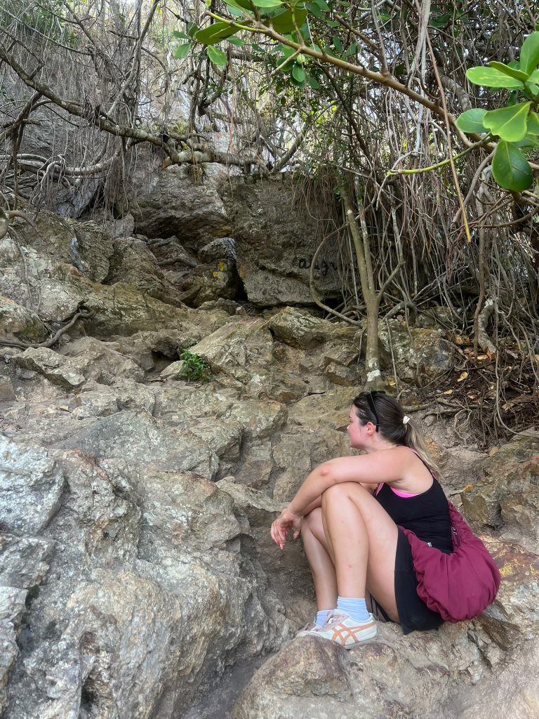 Pause pendant une randonnée à Curaçao
